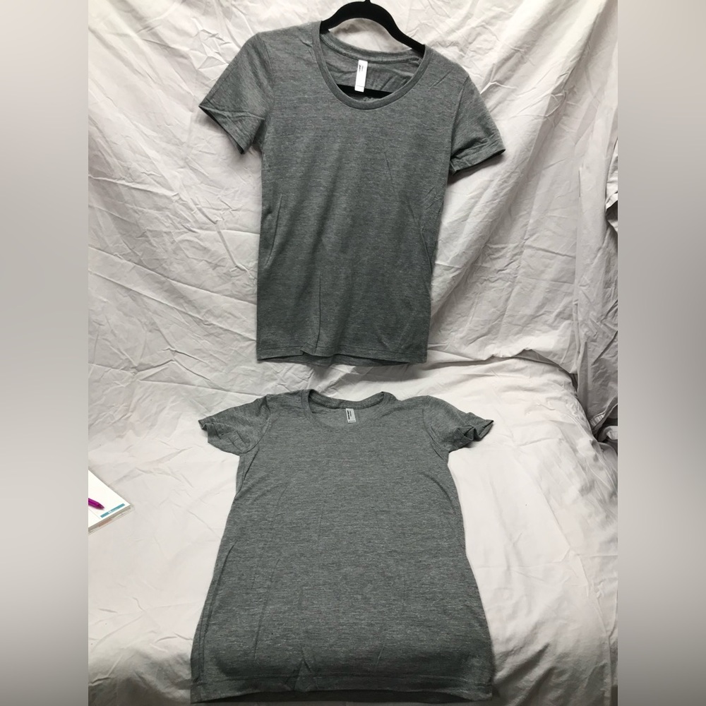 NEW 2 Pack American Apparel Women’s Triblend Gray T-Shirt Size Medium and XL